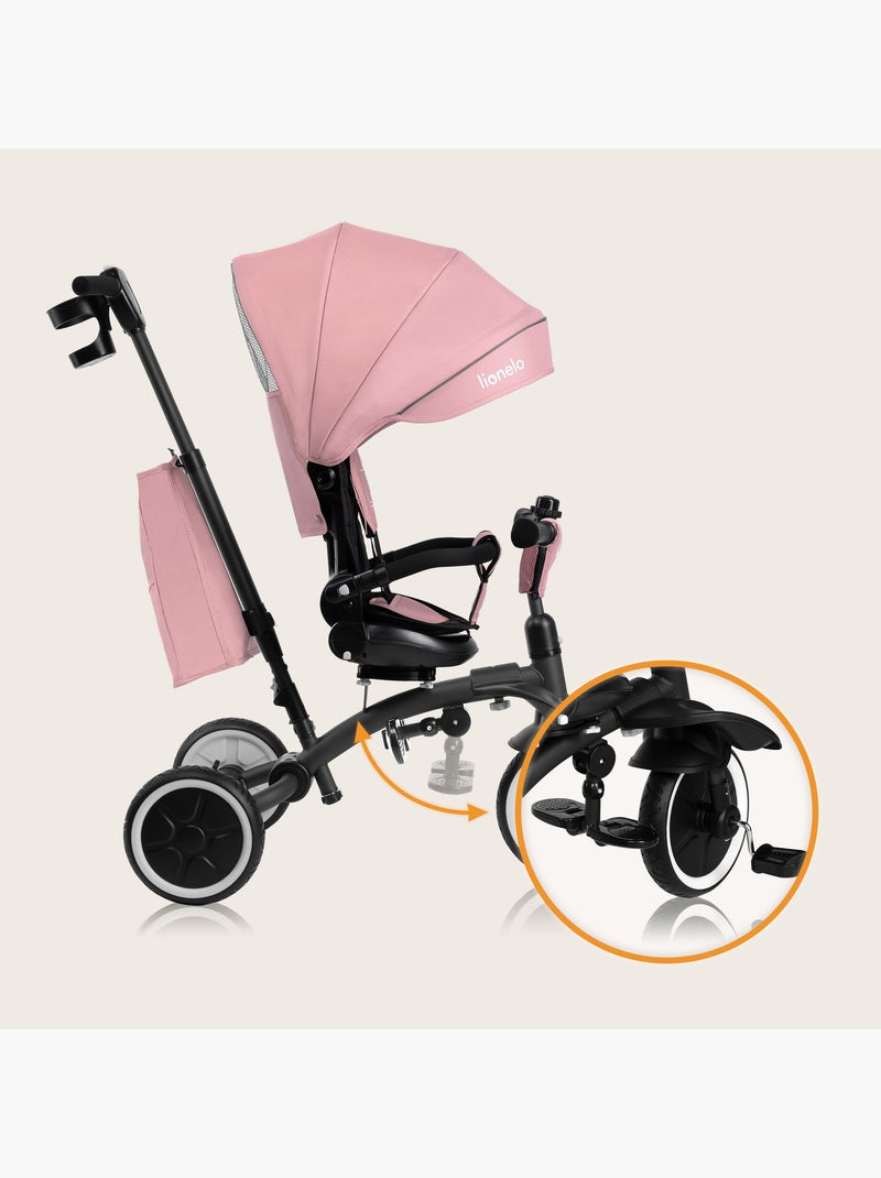 Cochecito y triciclo de bebé LIONELO Tris Plus - Hasta 25 kg - Asiento reversible - Accesorios inclu Rosa - Kiabi