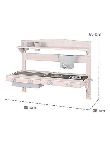 Cocina colgante para niños - cocina exterior en madera maciza 'Roba'