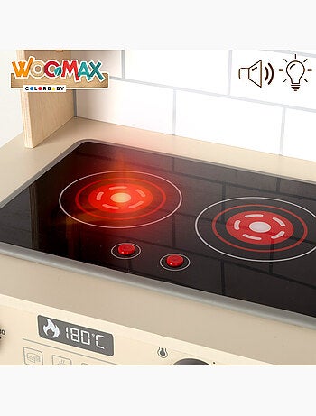 Cocina de madera eléctrica con luz, sonido y accesorios 30x68x102 cm WOOMAX