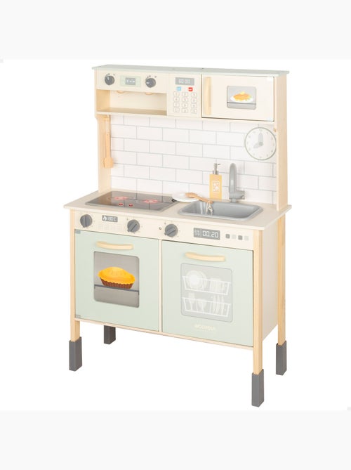 Cocina de madera eléctrica con luz, sonido y accesorios 30x68x102 cm WOOMAX - Kiabi Cocina de madera eléctrica con luz, sonido y accesorios 30x68x102 cm WOOMAX - Kiabi