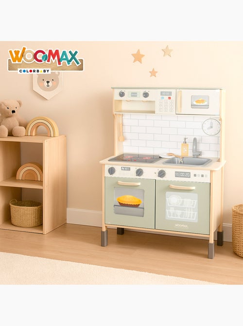 Cocina de madera eléctrica con luz, sonido y accesorios 30x68x102 cm WOOMAX - Kiabi Cocina de madera eléctrica con luz, sonido y accesorios 30x68x102 cm WOOMAX - Kiabi