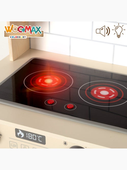 Cocina de madera eléctrica con luz, sonido y accesorios 30x68x102 cm WOOMAX - Kiabi Cocina de madera eléctrica con luz, sonido y accesorios 30x68x102 cm WOOMAX - Kiabi