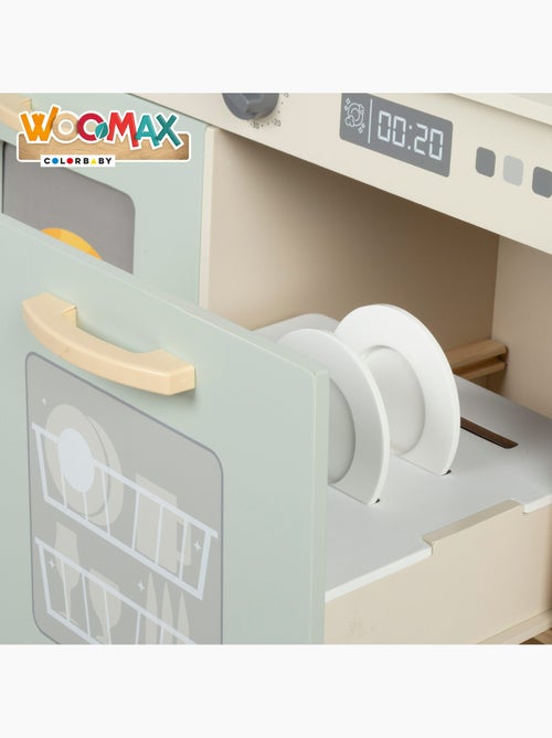 Cocina de madera eléctrica con luz, sonido y accesorios 30x68x102 cm WOOMAX - Kiabi Cocina de madera eléctrica con luz, sonido y accesorios 30x68x102 cm WOOMAX - Kiabi