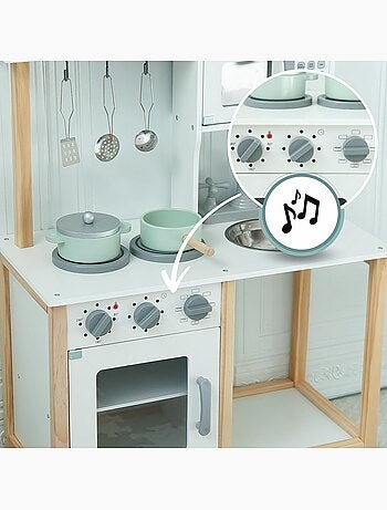 Cocina de madera infantil completa con accesorios y diseño Montessori educativo