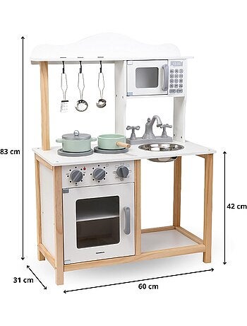 Cocina de madera infantil completa con accesorios y diseño Montessori educativo
