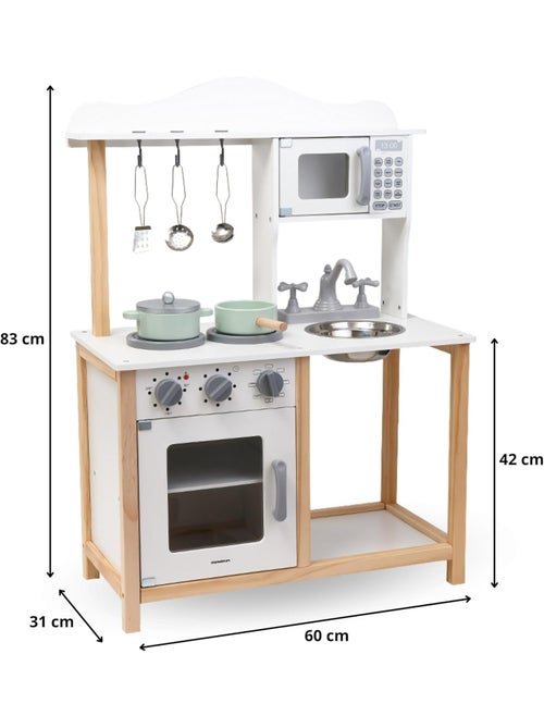 Cocina de madera infantil completa con accesorios y diseño Montessori educativo - Kiabi Cocina de madera infantil completa con accesorios y diseño Montessori educativo - Kiabi
