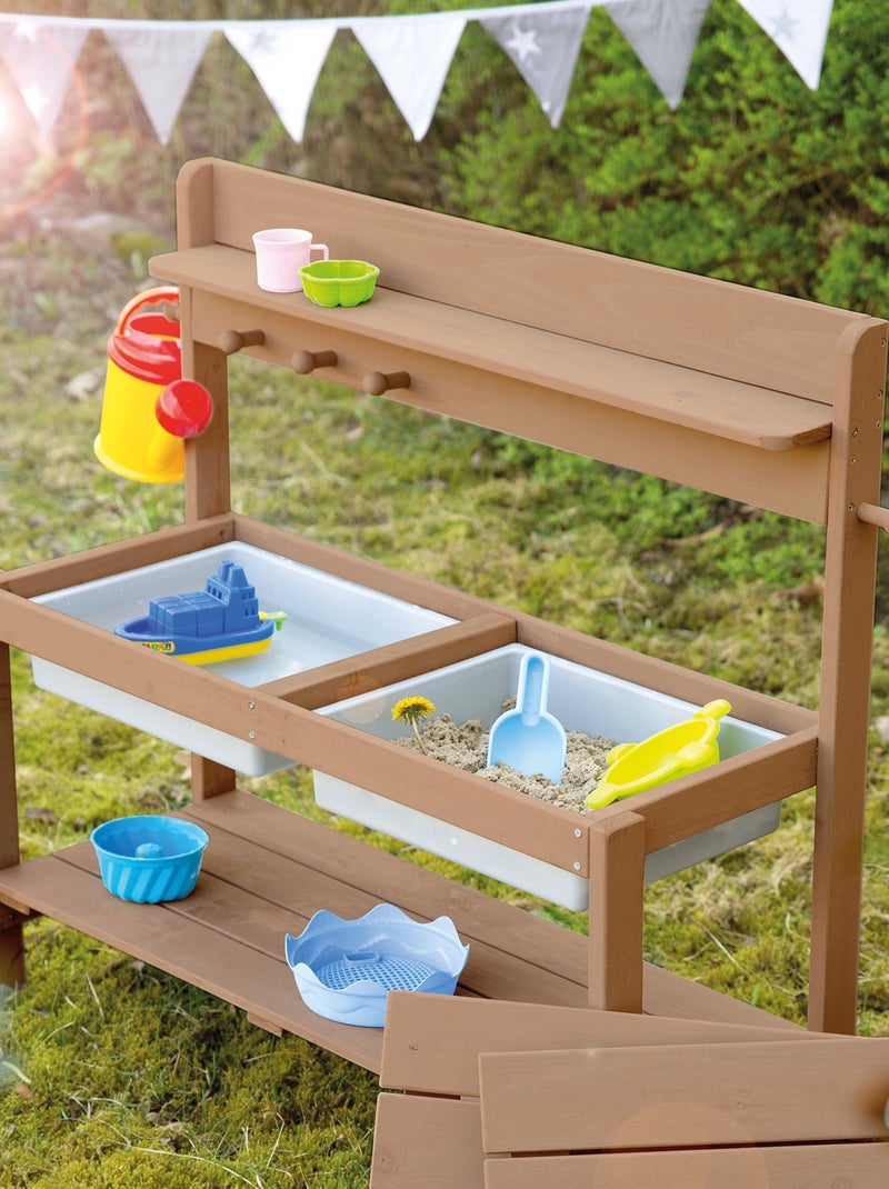 Cocina de verano para niños en madera maciza resistente a la intemperie 'Roba Fun Outdoor+' Marrón - Kiabi