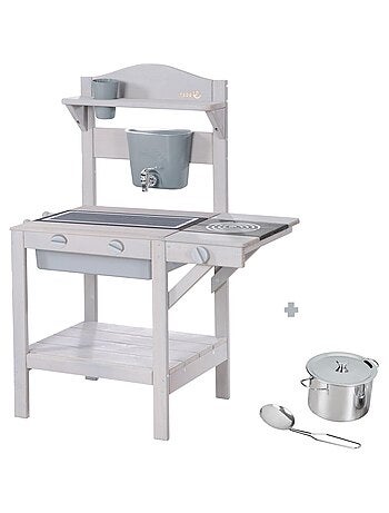 Cocina exterior en madera maciza para niños con accesorios 'Roba Outdoor+'