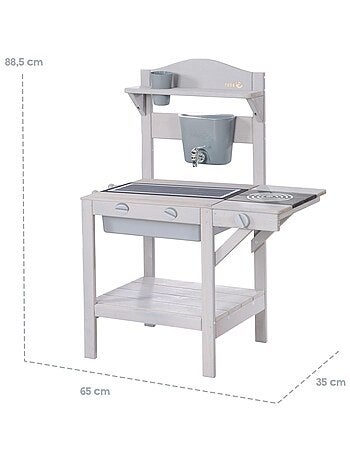 Cocina exterior en madera maciza para niños con accesorios 'Roba Outdoor+'