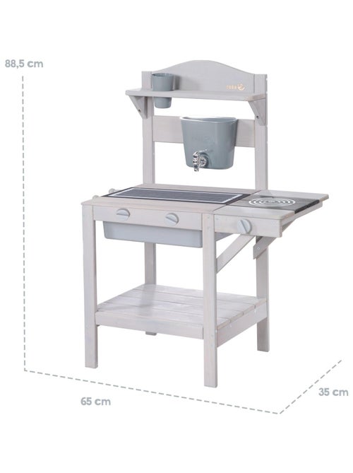 Cocina exterior en madera maciza para niños con accesorios 'Roba Outdoor+' - Kiabi