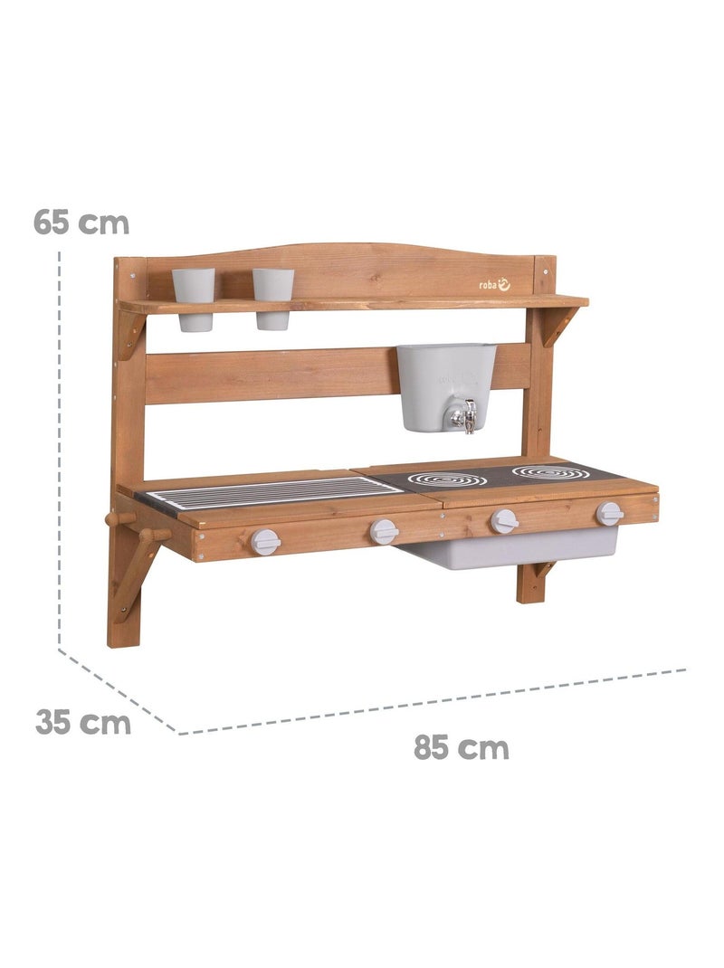Cocina exterior para niños - cocina colgante en madera maciza 'Roba' N/D - Kiabi