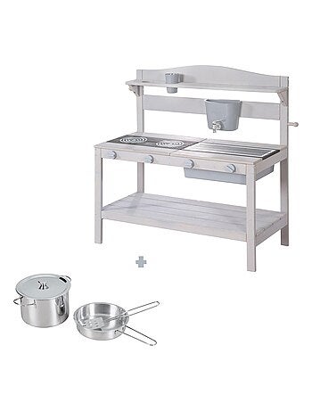 Cocina exterior para niños en madera maciza con accesorios 'Roba'