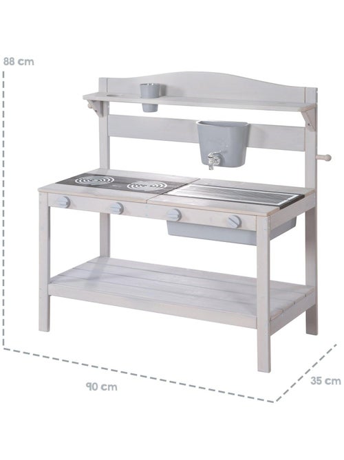 Cocina exterior para niños en madera maciza con accesorios 'Roba' - Kiabi