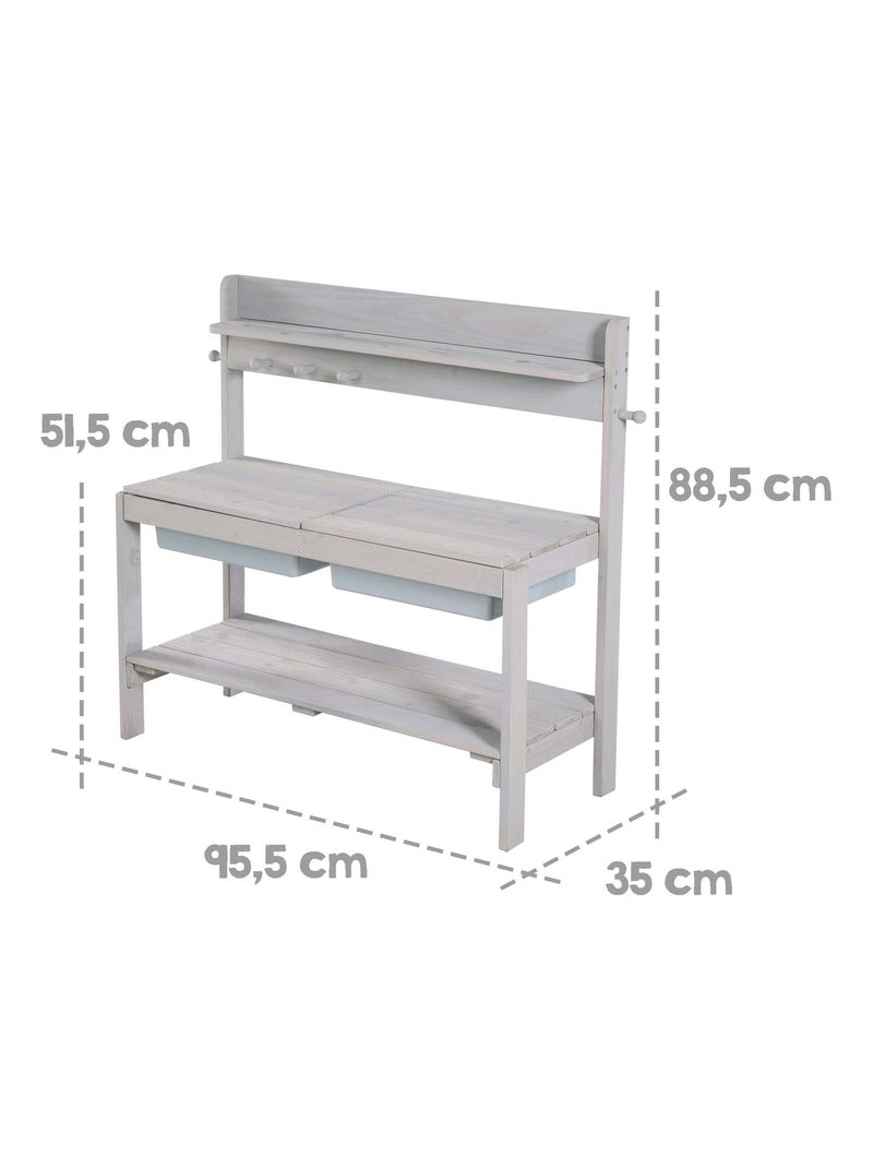 Cocina exterior para niños en madera maciza resistente a la intemperie 'Roba Fun Outdoor+' Gris - Kiabi