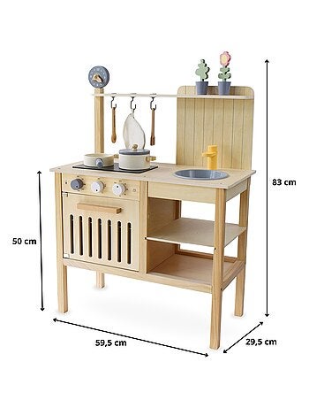Cocina infantil de madera accesorios juego rol Mamabrum