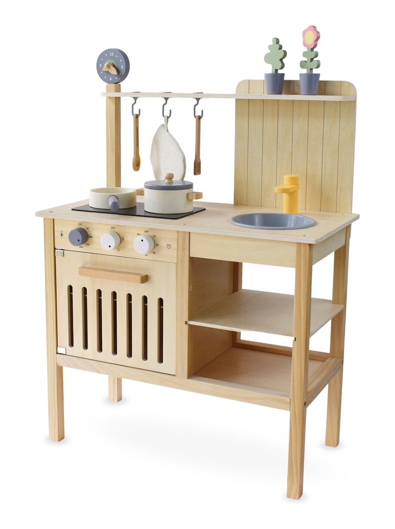 Cocina infantil de madera accesorios juego rol Mamabrum N/D - Kiabi