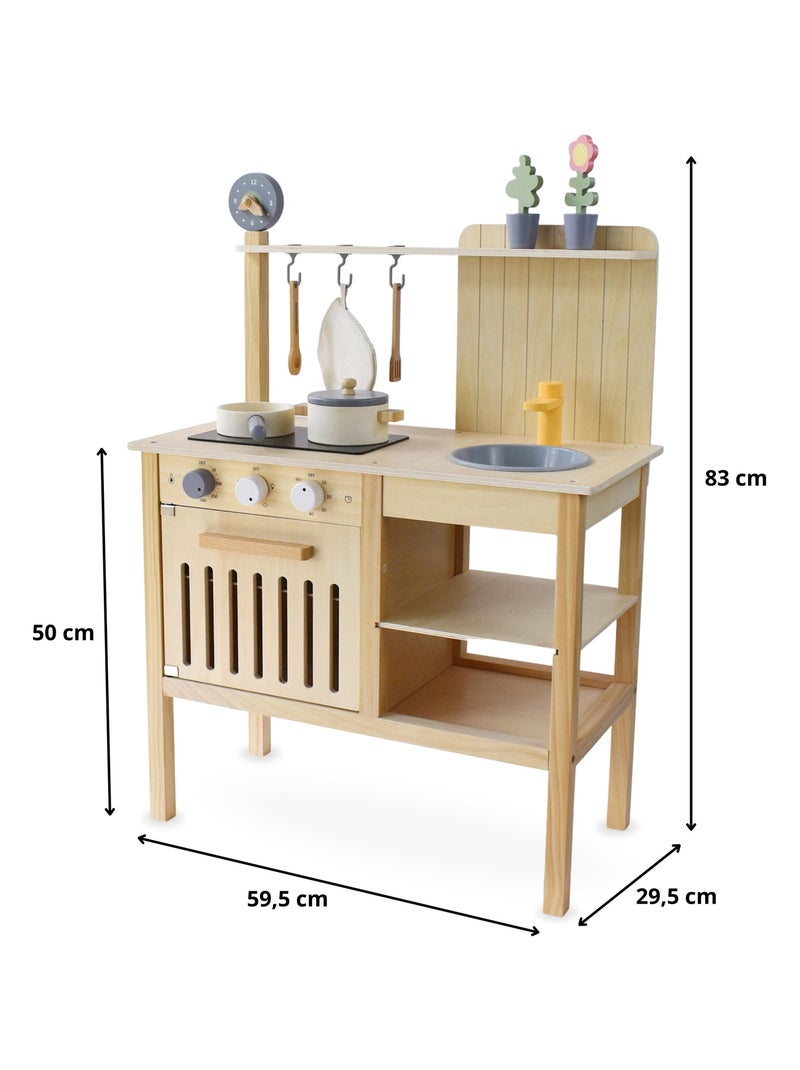 Cocina infantil de madera accesorios juego rol Mamabrum N/D - Kiabi