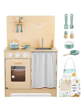 Cocina infantil de madera con LED y accesorios Mamabrum