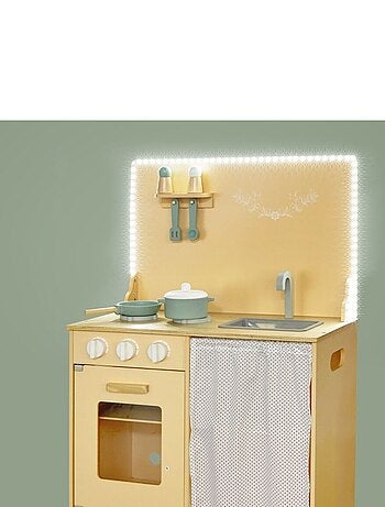 Cocina infantil de madera con LED y accesorios Mamabrum