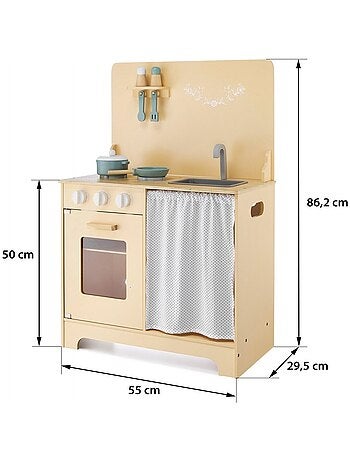 Cocina infantil de madera con LED y accesorios Mamabrum
