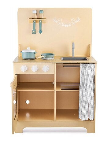 Cocina infantil de madera con LED y accesorios Mamabrum