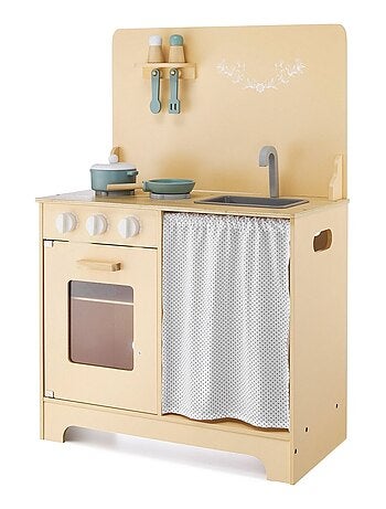 Cocina infantil de madera con LED y accesorios Mamabrum