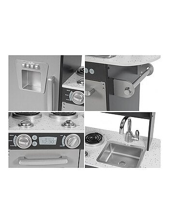 Cocina infantil de madera con LED y delantal 93x83 Mamabrum