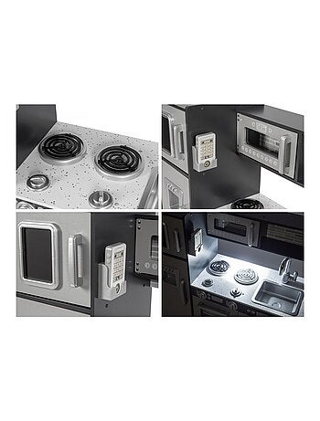 Cocina infantil de madera con LED y delantal 93x83 Mamabrum