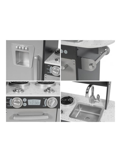 Cocina infantil de madera con LED y delantal 93x83 Mamabrum - Kiabi