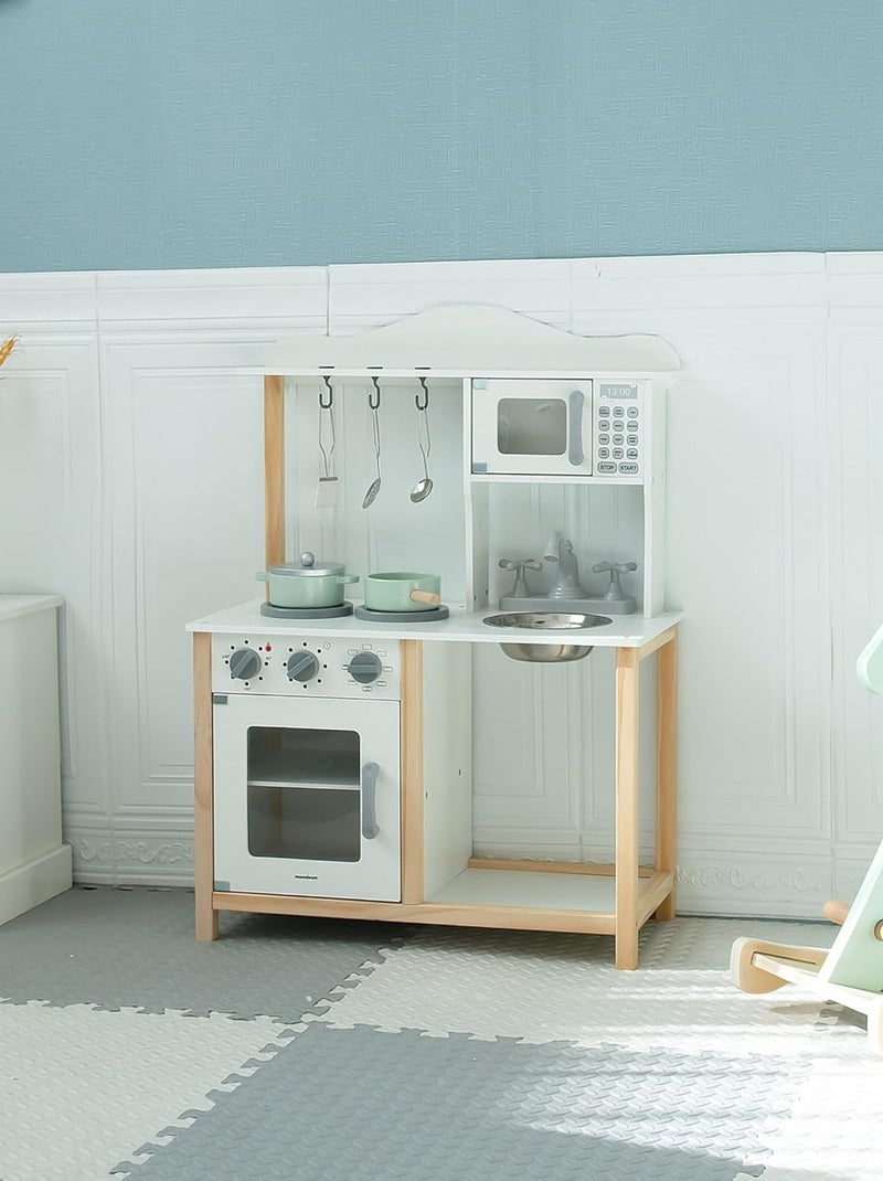 Cocina infantil de madera con microondas y fregadero Mamabrum N/D - Kiabi