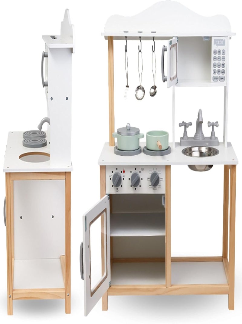 Cocina infantil de madera con microondas y fregadero Mamabrum N/D - Kiabi