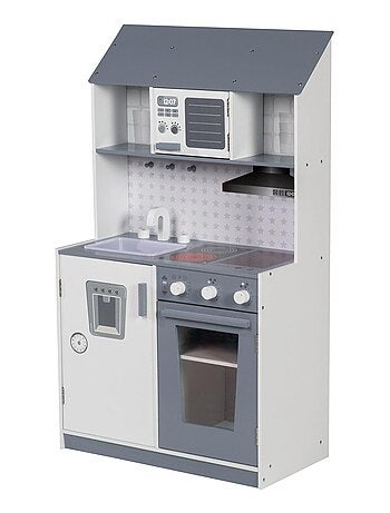 Cocina infantil en madera con cocina y refrigerador para niña y niño 'Roba'
