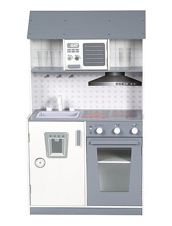 Cocina infantil en madera con cocina y refrigerador para niña y niño 'Roba'