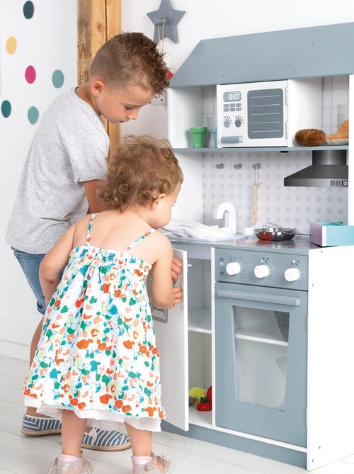 Cocina infantil en madera con cocina y refrigerador para niña y niño 'Roba' - Kiabi