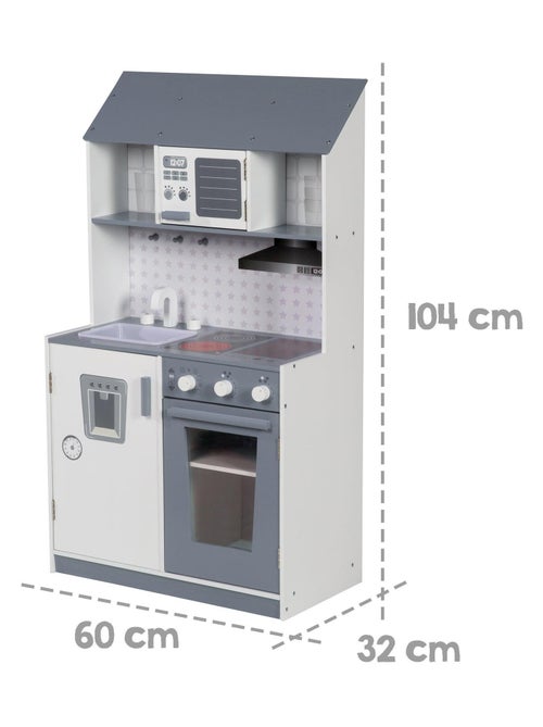 Cocina infantil en madera con cocina y refrigerador para niña y niño 'Roba' - Kiabi