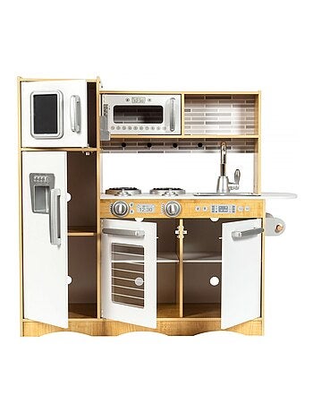 Cocina infantil XXL de madera con LED y nevera Mamabrum