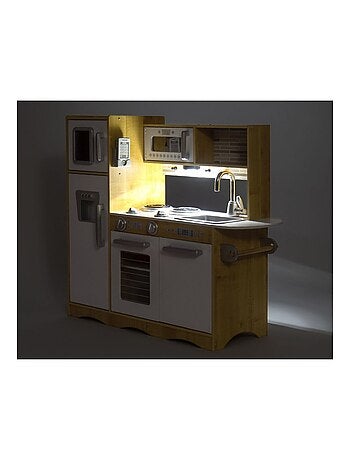 Cocina infantil XXL de madera con LED y nevera Mamabrum