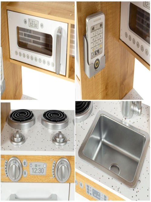 Cocina infantil XXL de madera con LED y nevera Mamabrum - Kiabi