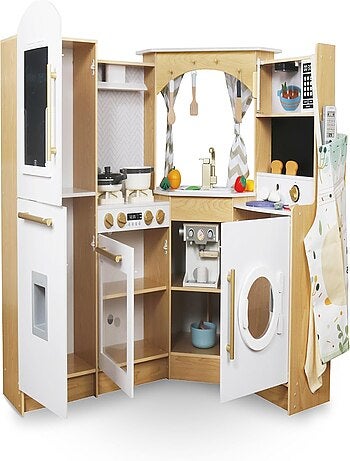 Cocina interactiva de madera con led y café mamabrum