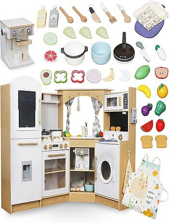 Cocina interactiva de madera con led y café mamabrum