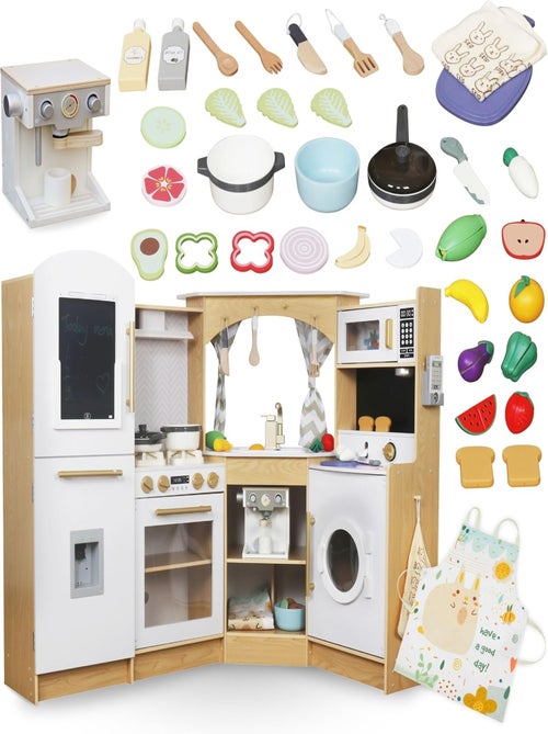 Cocina interactiva de madera con LED y café Mamabrum - Kiabi