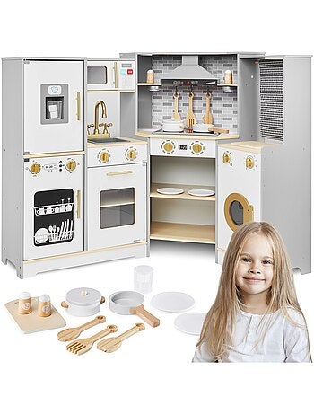 Cocina interactiva madera LED lavadora lavavajillas Mamabrum