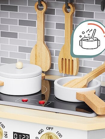 Cocina interactiva madera LED lavadora lavavajillas Mamabrum