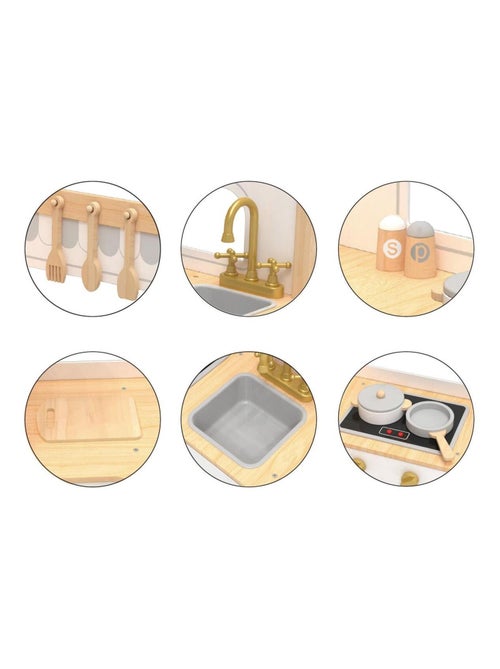 Cocina interactiva madera nevera y microondas Mamabrum - Kiabi