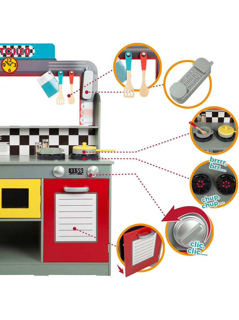 Cocinita de madera y bar retro woomax N/D - Kiabi