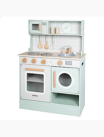 Cocinita madera c/elementos interactivos y accesorios WOOMAX