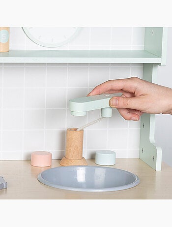 Cocinita madera c/elementos interactivos y accesorios WOOMAX