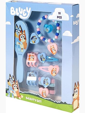 Cofre cabello niño Bluey : 11 accesorios pinzas, elásticos