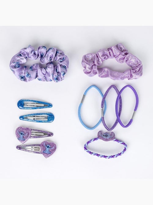 Cofre cabello niño Stitch azul y violeta : 10 accesorios - Kiabi