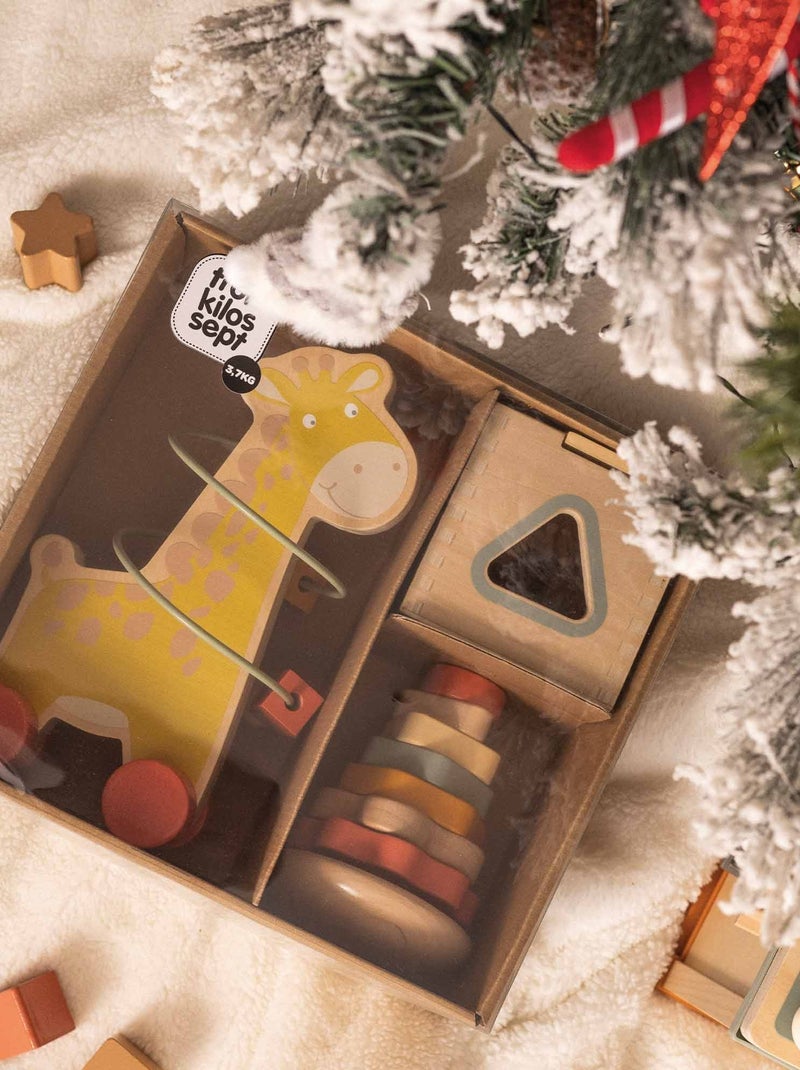 Cofre de 3 juguetes de estimulación de madera Multicolor - Kiabi